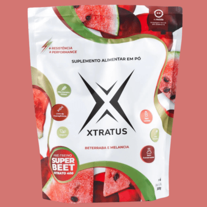 Nitrato 400 Super Beet XTRATUS com 300g em pote vermelho e preto