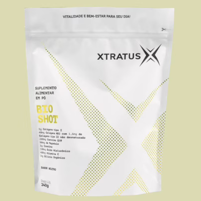 Bio Shot XTRATUS com 240g em frasco escuro com tampa dosadora