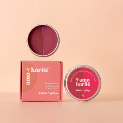 DUO Batom Cremoso Multi 3 em 1 – Pitaya + Pecan | AmoKarité