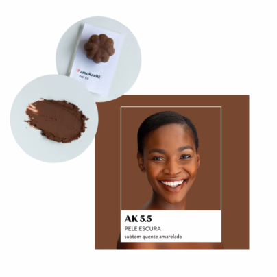 Base Solida 3 em 1 Amokarite TONALIDADE:AK 5.5 - AMOKARITE
