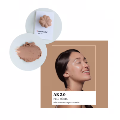Base Solida 3 em 1 Amokarite TONALIDADE:AK 3.0 - AMOKARITE