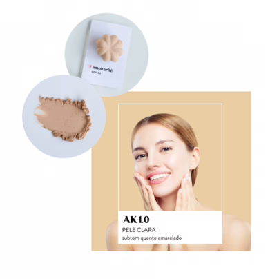 Base Solida 3 em 1 Amokarite TONALIDADE:AK 1.0 - AMOKARITE